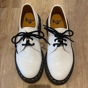 White Patent Leather Dr Martens